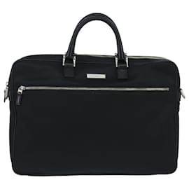Burberry-BURBERRY Business Bag Nylon Black Silver Auth ti2345-Black,Silvery