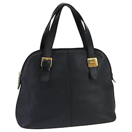 Autre Marque-Burberrys Hand Bag Leather Black Auth bs20010-Black