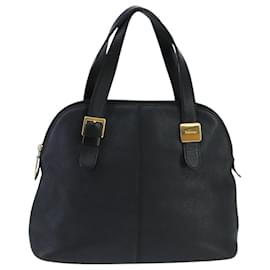 Autre Marque-Burberrys Hand Bag Leather Black Auth bs20010-Black