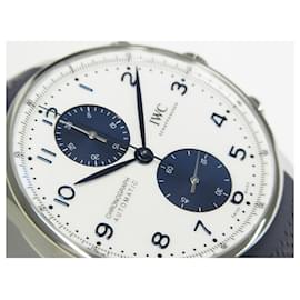 IWC-IWC Portugieser Chronograph white x blue IW371620 Genuine goods Mens-Silvery