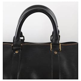 Louis Vuitton-Keepall travel bag in leather-Black