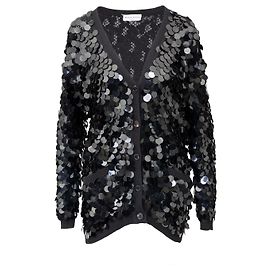 Sonia Rykiel Oversized Sequin Cardigan Black