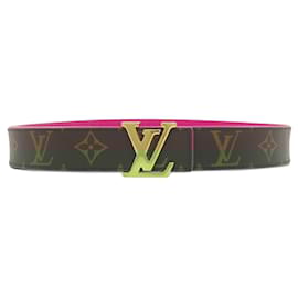 Louis Vuitton-Louis Vuitton M0256 Santur LV Initial Belt-Brown,Monogram