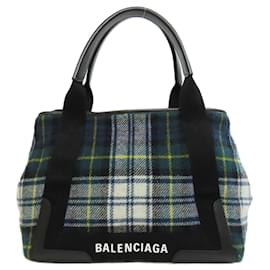Balenciaga-Balenciaga 339933 Navy Cabas S Handbag-Green