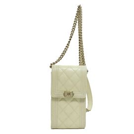 Chanel Boy Smartphone Case in Caviar Leather White