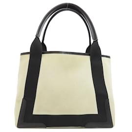 Balenciaga-Balenciaga 339933 Navy Cabas Handbag-Black,White