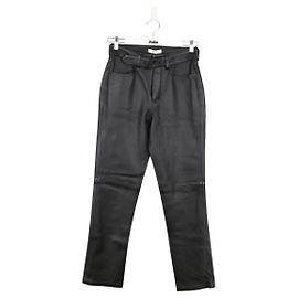 Anine Bing Straight leather pants Black