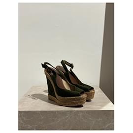 Christian Louboutin-CHRISTIAN LOUBOUTIN Sandales T.EU 38 Tissu-Kaki
