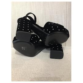Saint Laurent-SAINT LAURENT Sandals T.EU 40 Velvet-Black