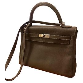 Kelly 32 Etoupe Clemence Hermès Turquoise