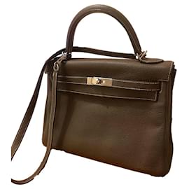 Hermès-Kelly 32 Etoupe Clemence Hermès-Turquoise