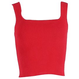 Reformation Julia Rippstrick-Top aus roter Baumwolle Rot