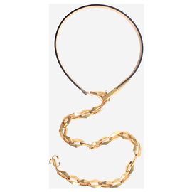 Jimmy Choo Black and gold Diamond chain belt Black