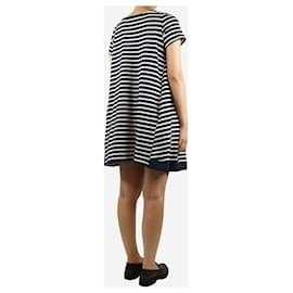Sacai-Navy blue striped midi dress - size UK 8-Blue