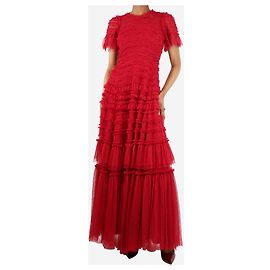 Needle & Thread Rotes Tüll-maxikleid mit Schichten - Größe UK 8 Rot