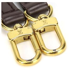 Louis Vuitton-Louis Vuitton Brown Leather Shoulder Strap-Brown,Damier ebene