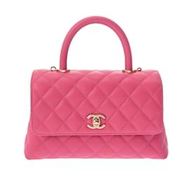 Chanel-Chanel Matelasse Coco Handle XS Handbag-Pink