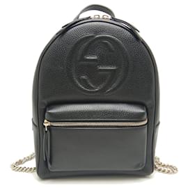 Gucci Soho Interlocking G Leather Backpack Black