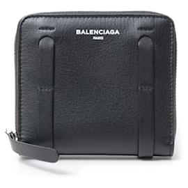 Balenciaga-Balenciaga Leather Coin Case Black 489801-Black