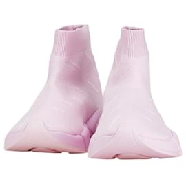 Balenciaga-Balenciaga Speed 2.0 Logo High-Top Sneakers-Pink