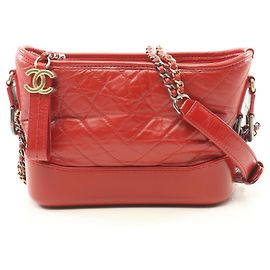 Chanel Gabrielle Small Hobo Bag Red Leather Red