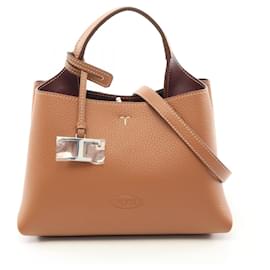 Tod's-Tod's Leather Micro Handbag Brown-Brown
