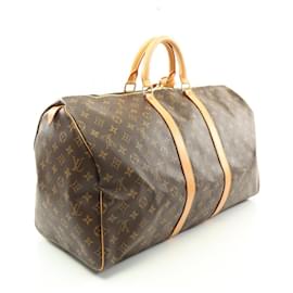 Louis Vuitton-Louis Vuitton Keepall 55 Boston Bag Monogram M41424-Brown