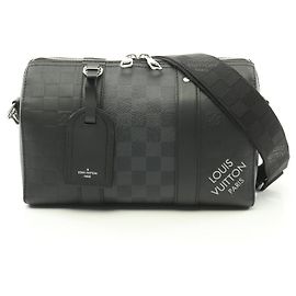 Borsa a spalla Louis Vuitton Damier Graphite City Keepall N40452 Nero