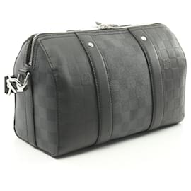 Louis Vuitton-Louis Vuitton Damier Graphite City Keepall Shoulder Bag N40452-Black