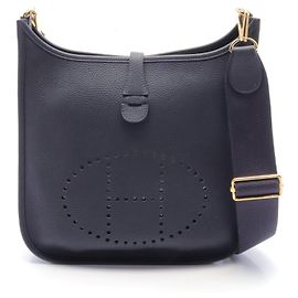 Hermès Hermes Evelyne III PM Shoulder Bag Navy Blue