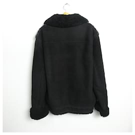 Fendi-Fendi Sheepskin FF Logo Mouton Zip-Up Blouson-Other
