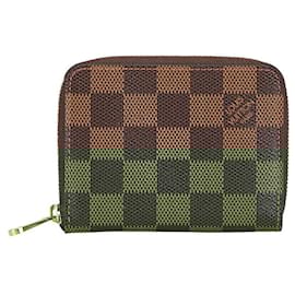 Louis Vuitton-Louis Vuitton Damier Zippy Coin Purse N63070 Brown PVC Leather-Brown