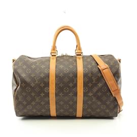 Louis Vuitton-Louis Vuitton Keepall Bandouliere 45 Boston Bag M41418-Brown