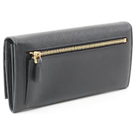 Prada-Prada Saffiano Leather Bifold Long Wallet Black-Black