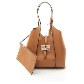 Tod's-Tod's Timeless Small Leather Tote Bag-Brown