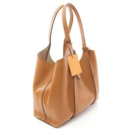 Tod's-Tod's Timeless Small Leather Tote Bag-Brown