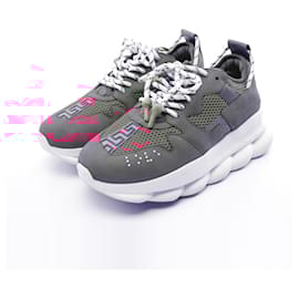 Versace-Versace Chain Reaction2 Sneakers Leather Fabric-Pink