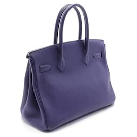 Hermès-Sac à main Hermes Birkin 30 Officer Bleu-Bleu