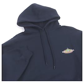 Balenciaga-Balenciaga Bonjour Hoodie Oversized Pullover-Navy blue