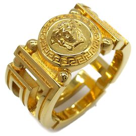 Versace Medusa Greca Ring Gold Plated Golden