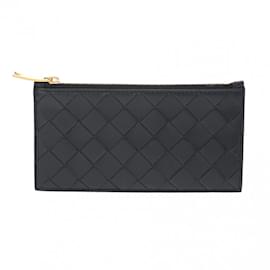 Bottega Veneta-Bottega Veneta Intrecciato Long Card Case in Navy-Navy blue