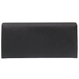 Prada-Prada Saffiano Leather Black Long Wallet-Black