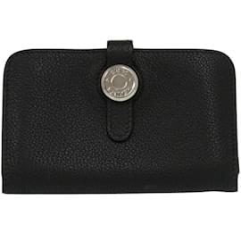Hermès-Hermes Dogon Togo Black Card Case-Black