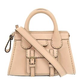 Bolsa de ombro de couro Chloé Edith Bege