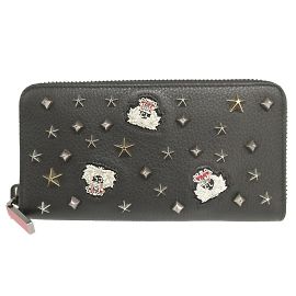 Christian Louboutin Panettone Studded Leather Long Wallet Black