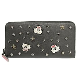 Christian Louboutin-Christian Louboutin Panettone Studded Leather Long Wallet-Black