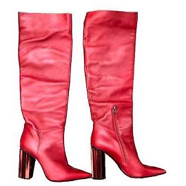 Le Silla High Boots Red Leather Geometric Heel Red