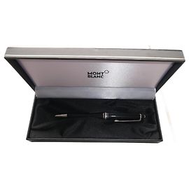 Montblanc ballpoint pen with its platinum box Black