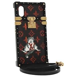 Louis Vuitton-LOUIS VUITTON Transformed Monogram Cat iphone X Eye Trunk M63891 LV Auth 87378-Black