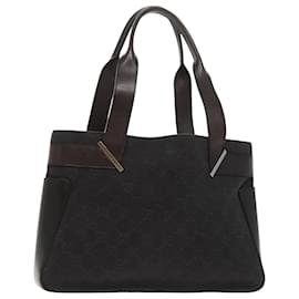 Gucci-GUCCI GG Canvas Tote Bag Silver Brown 73983 Auth ep6697-Brown,Silvery